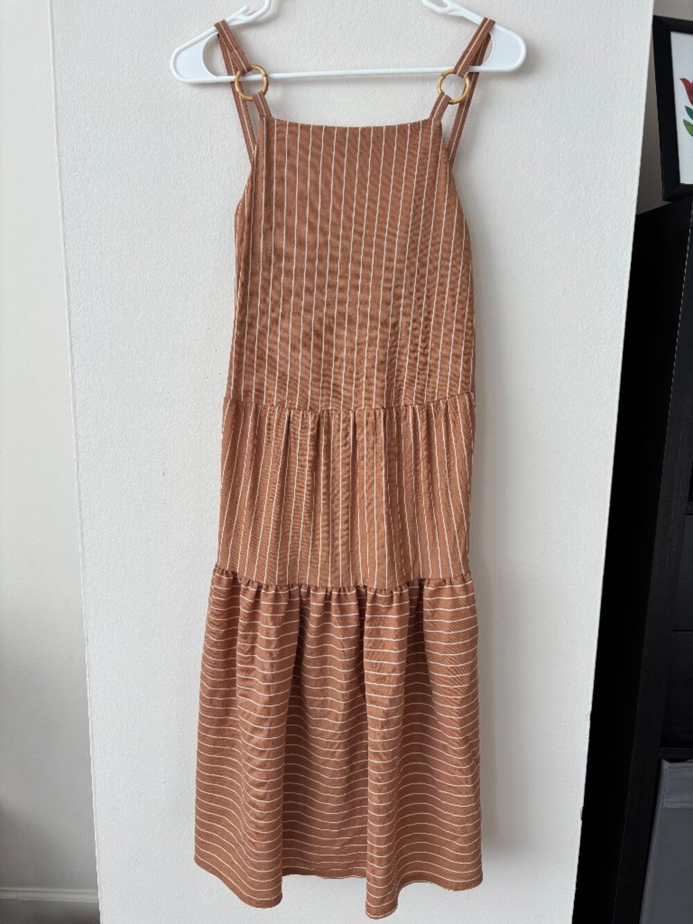 Topshop Brown Long Striped Dress Size 6